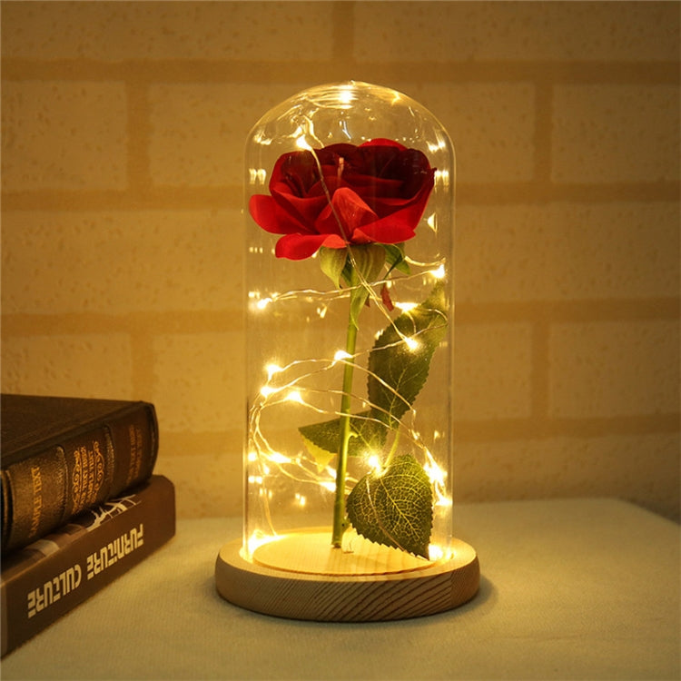 LED flashing luminous artificial fresh roses romantic decorative flower wedding Valentine's Day gift to send lovers birthday