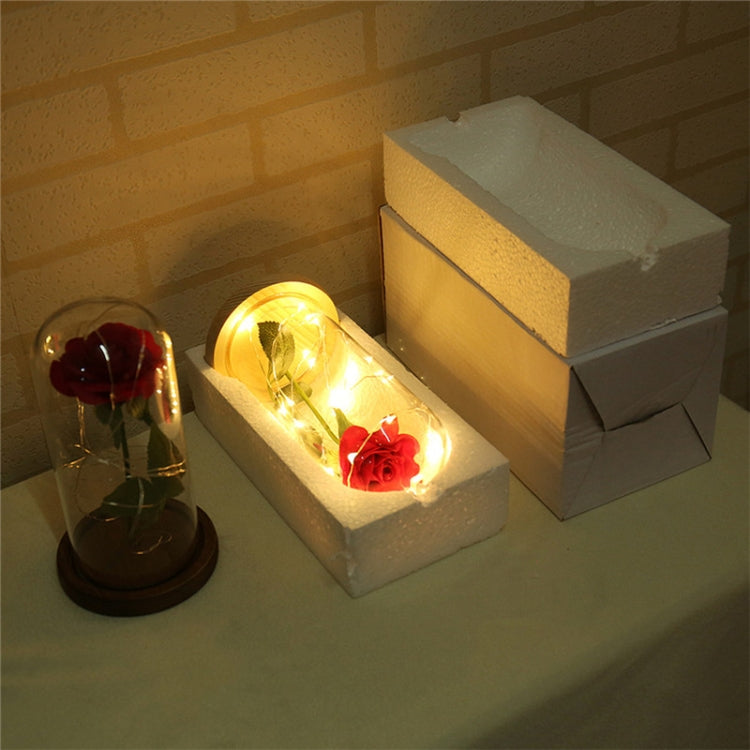 LED flashing luminous artificial fresh roses romantic decorative flower wedding Valentine's Day gift to send lovers birthday