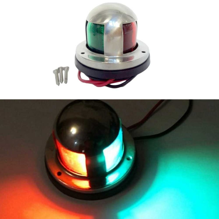 IP65 Waterproof Stainless Steel Two-color Marine Signal Light Red and Green LED Lights, 4W 12V