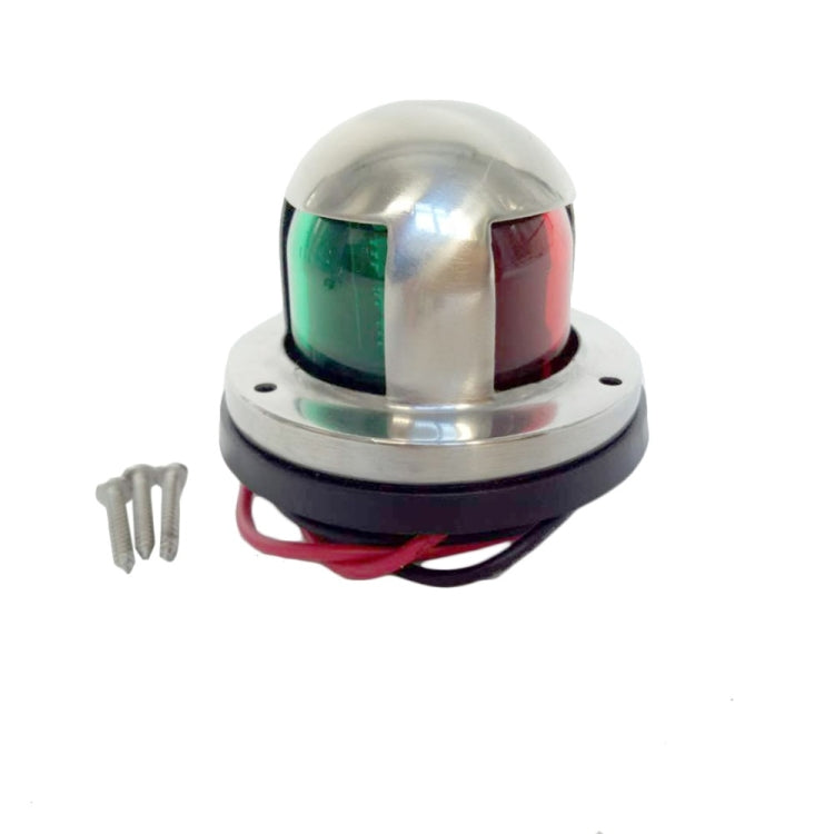 IP65 Waterproof Stainless Steel Two-color Marine Signal Light Red and Green LED Lights, 4W 12V