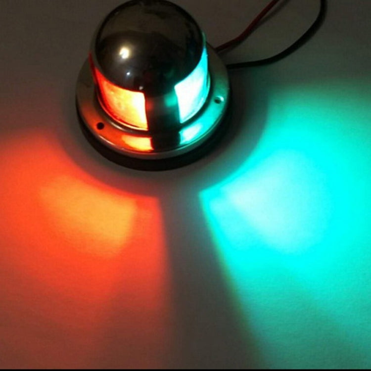 IP65 Waterproof Stainless Steel Two-color Marine Signal Light Red and Green LED Lights, 4W 12V