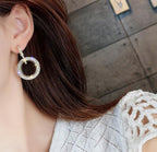 Rhinestone Crystal Earrings Round Earrings for Woman — view 3