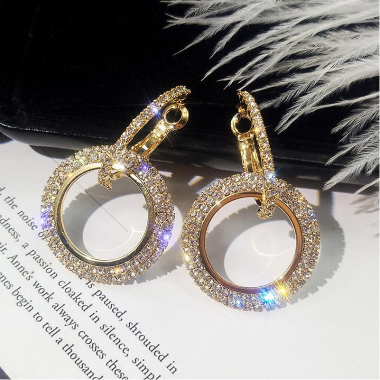 Rhinestone Crystal Earrings Round Earrings for Woman — view 4