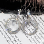 Rhinestone Crystal Earrings Round Earrings for Woman — view 5
