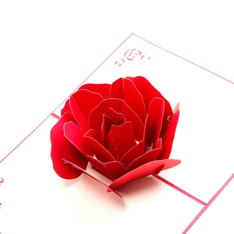 3D Pop Up Rose Thank You Greeting Postcards Flower Handmade Blank Vintage Paper Happy Birthday Love Gift Card, Size: 13x16cm
