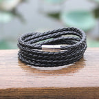 Couple Leather Bracelet Men Charm Vintage Black Bracelet — view 3