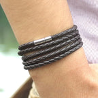 Couple Leather Bracelet Men Charm Vintage Black Bracelet — view 4