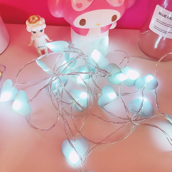 LED Fairy Lights Love Heart Lantern Navidad String Lights Holiday Lighting Bedroom Home Decoracion, 2m 16LEDs