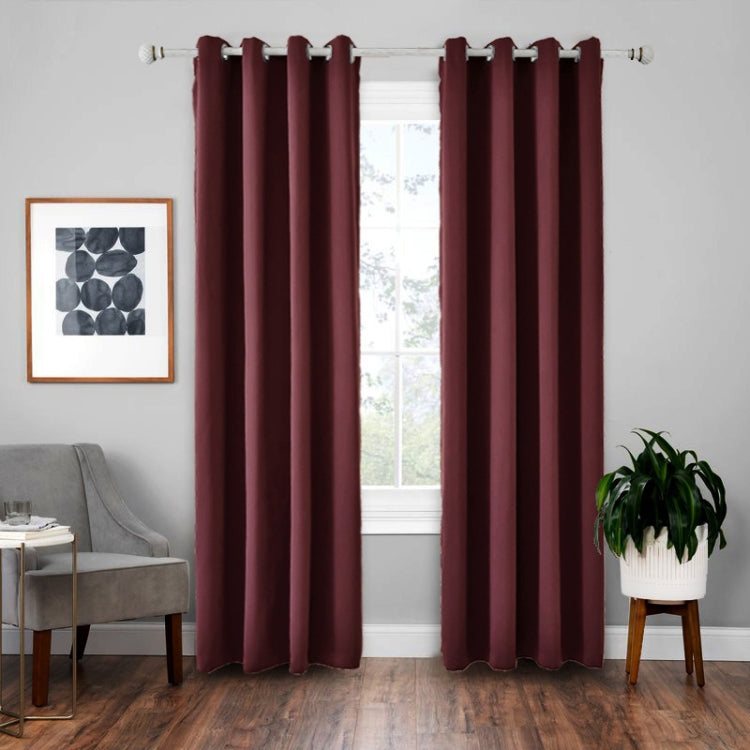High-precision Curtain Shade Cloth Insulation Solid Curtain — Wine Red