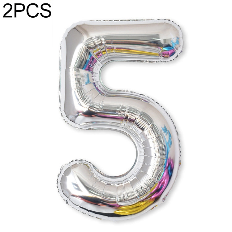 2 PCS 40 Inch Aluminium Foil Number Balloons Birthday Wedding Engagement Party Decor Kids Ball Supplies