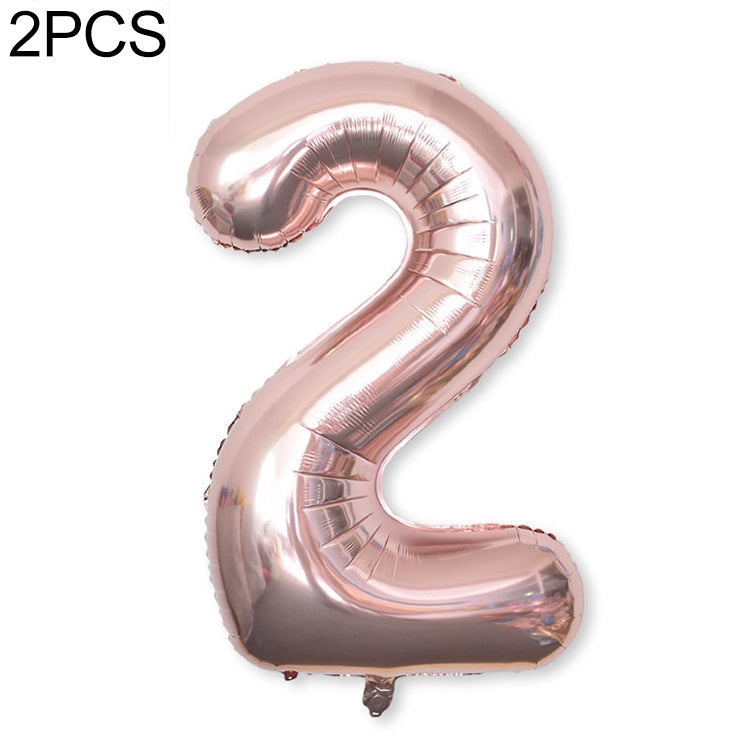 2 PCS 40 Inch Aluminium Foil Number Balloons Birthday Wedding Engagement Party Decor Kids Ball Supplies