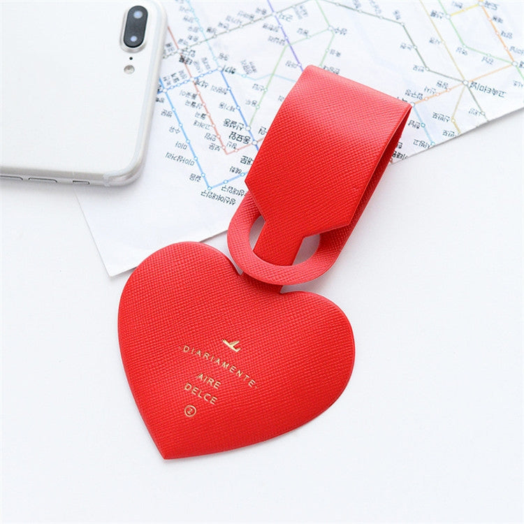 Love Shape Luggage Tag Travel Pass Name Card Tag — Black