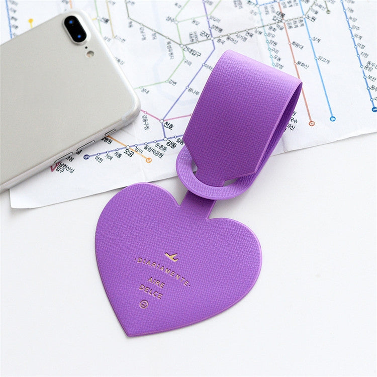 Love Shape Luggage Tag Travel Pass Name Card Tag — Pink