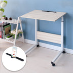 Removable Laptop Desk Lazy Bed Study Desk Bedside Computer Desk, Size：60x40cm — White Maple With Slot