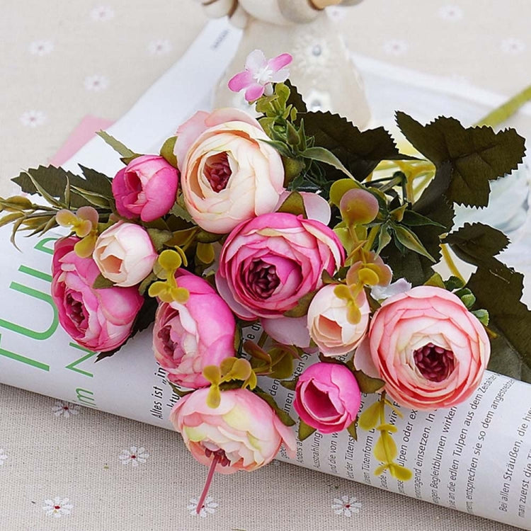 1 Bundle Retro Tea Roses Bride Bouquet Artificial Flowers