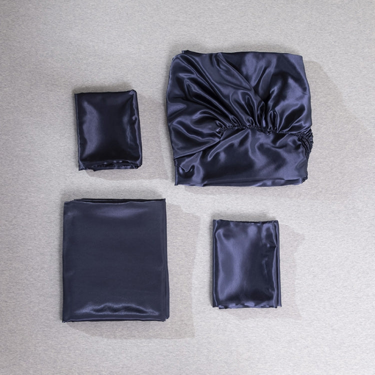 Home Ice Silk Simulation Silk Four-Piece Pillowcase Flat Sheet Fitted Sheet Set