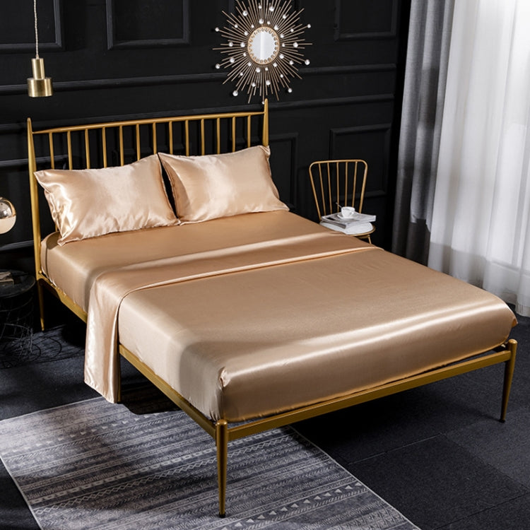 Home Ice Silk Simulation Silk Four-Piece Pillowcase Flat Sheet Fitted Sheet Set