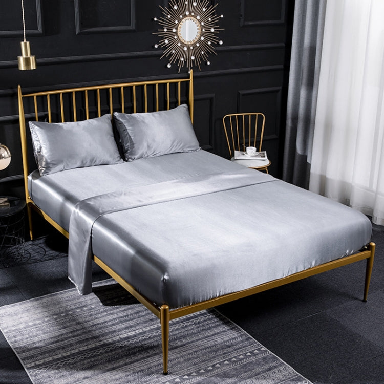 Home Ice Silk Simulation Silk Four-Piece Pillowcase Flat Sheet Fitted Sheet Set