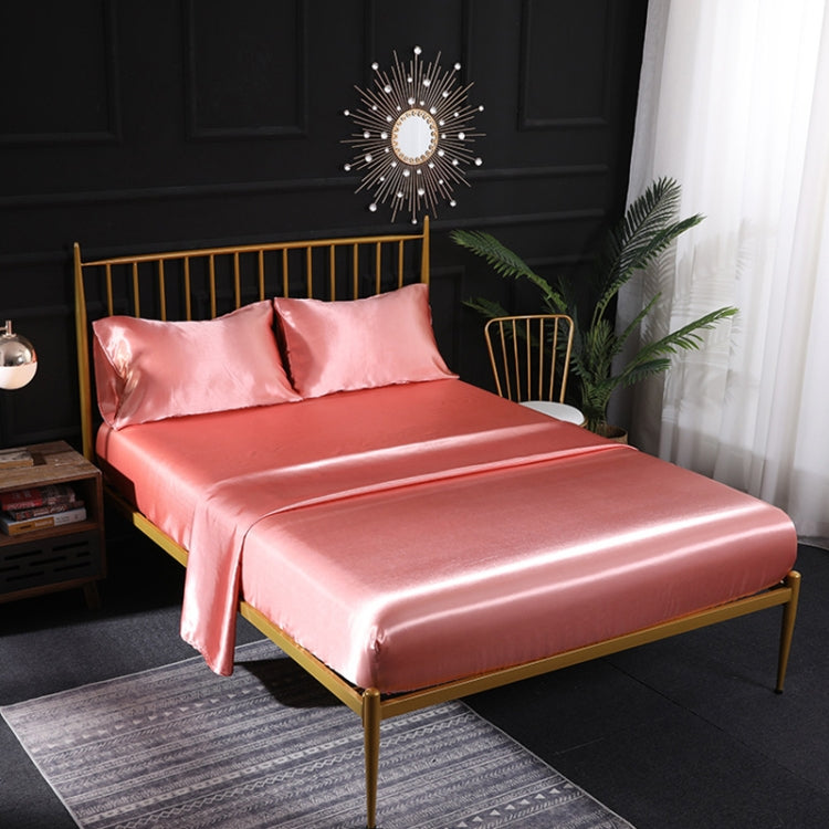 Home Ice Silk Simulation Silk Four-Piece Pillowcase Flat Sheet Fitted Sheet Set