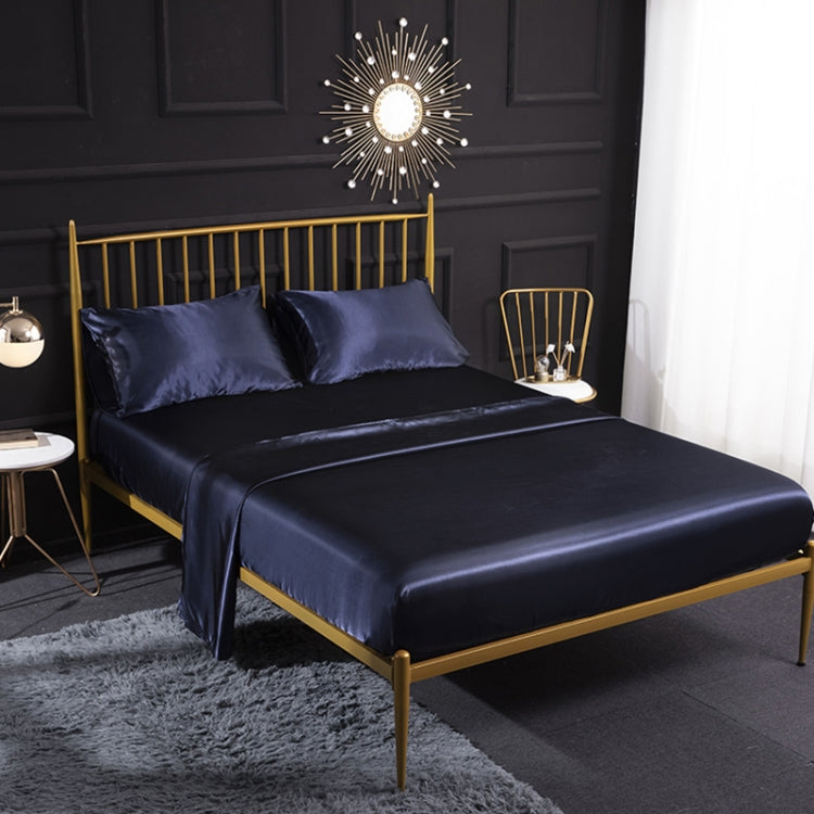 Home Ice Silk Simulation Silk Four-Piece Pillowcase Flat Sheet Fitted Sheet Set