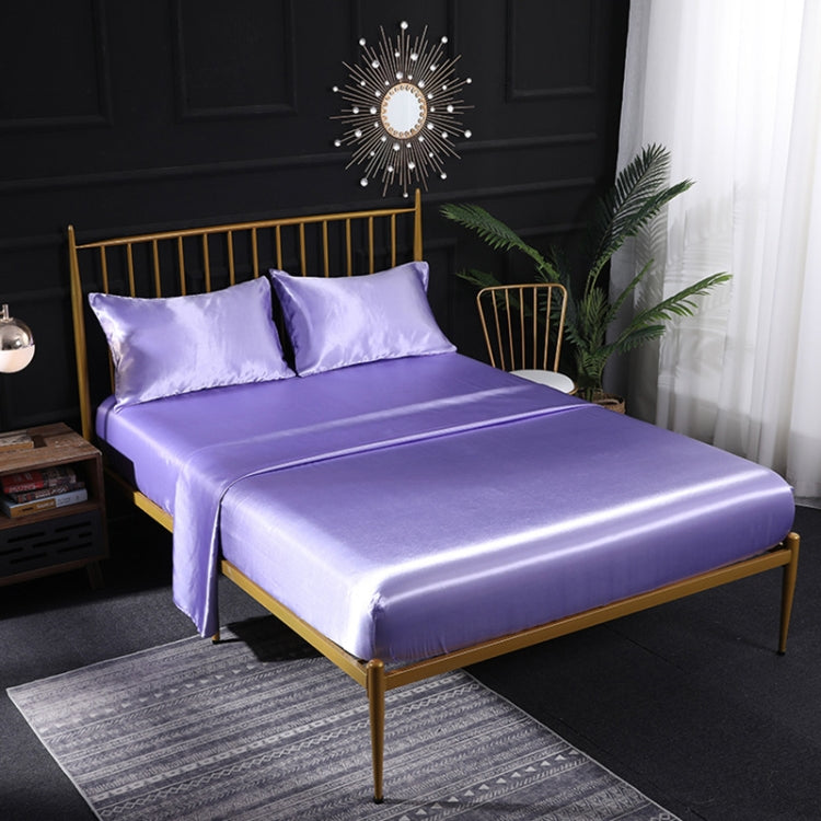 Home Ice Silk Simulation Silk Four-Piece Pillowcase Flat Sheet Fitted Sheet Set
