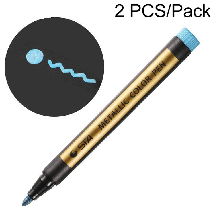 2 PCS Colored Highlighters Waterproof Marker Pens