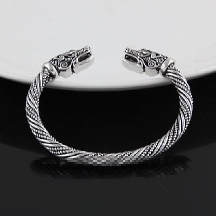 Men Wristband Cuff Wolf Head Viking Bracelet Jewelry Fashion Accessories — view 4