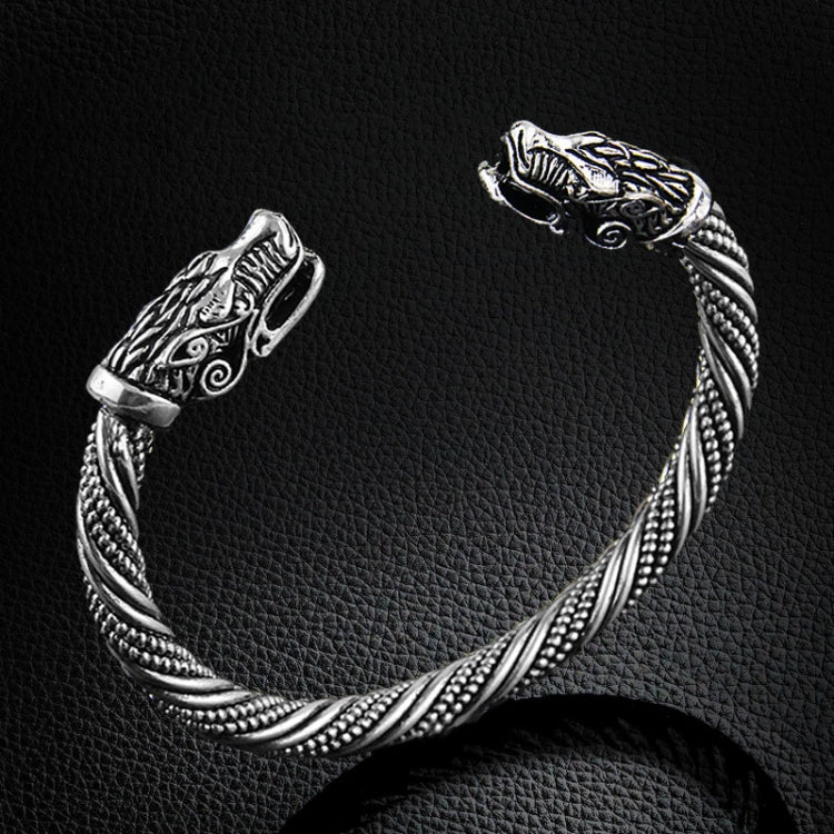 Men Wristband Cuff Wolf Head Viking Bracelet Jewelry Fashion Accessories — view 7