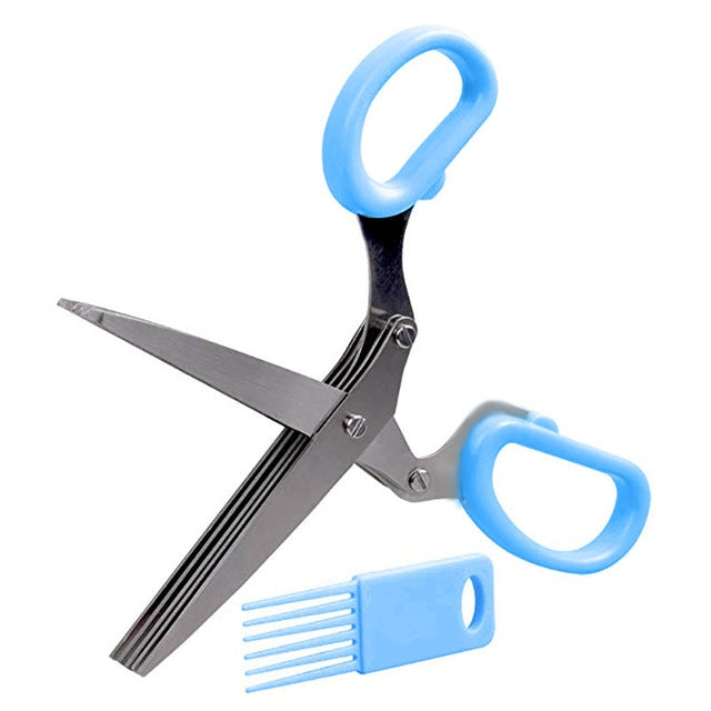 Minced 5 Layers Basil Rosemary Kitchen Scissor Shredded Chopped Scallion Cutter — view 7