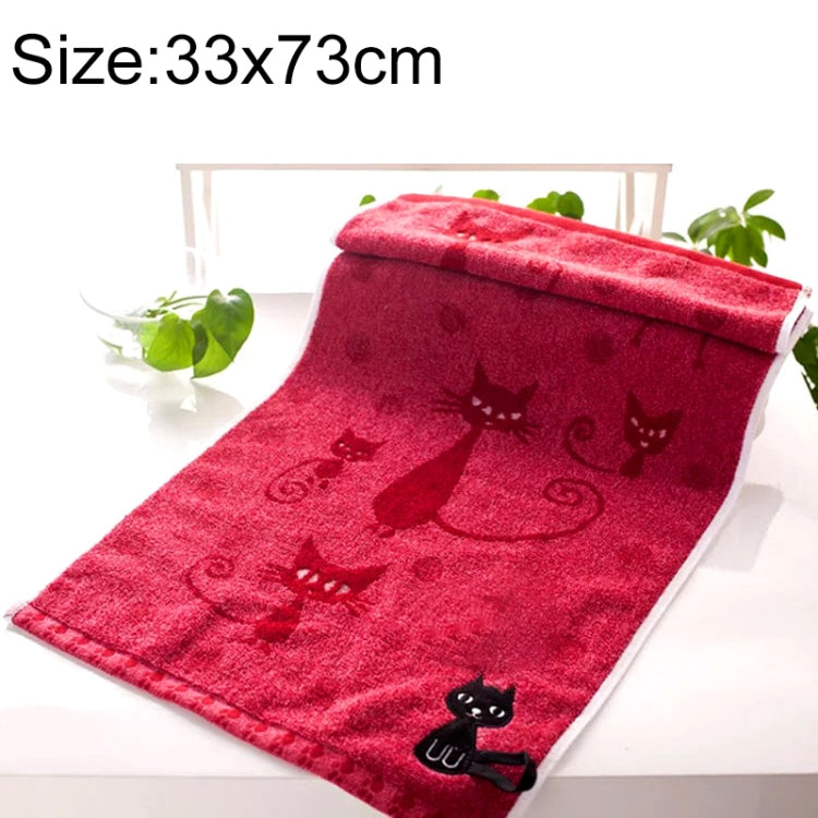 Cute Kitten Pattern Print Cotton Soft Child-Towel Household Face Towel Cartoon Cat Cotton Towels, 25x50cm