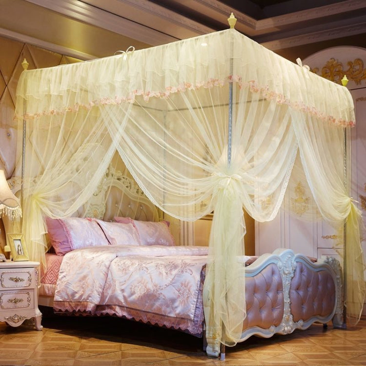 Palace Style Encryption Floor-standing Stainless Steel Three-door Mosquito Net
