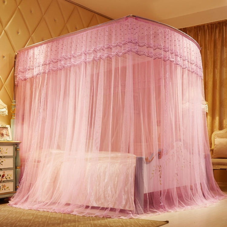 U-shaped Three-door Stainless Steel Tube Floor Mosquito Net
