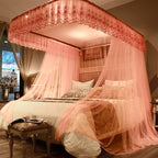 U-shaped Guide Rail Retractable Three-door Mosquito Net
