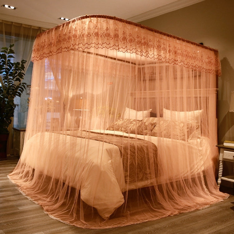 U-shaped Guide Rail Retractable Three-door Mosquito Net