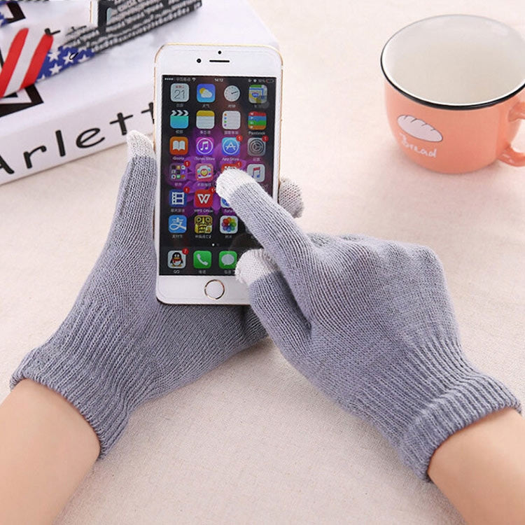 Winter Touch Screen Gloves Women Men Warm Stretch Knit Mittens Imitation Wool Thicken Full Finger Gloves — view 24