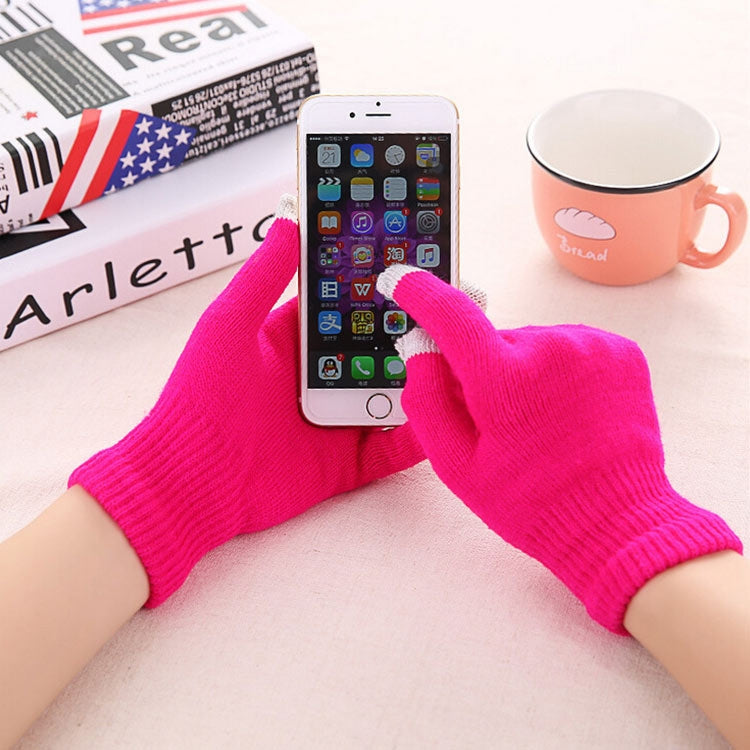 Winter Touch Screen Gloves Women Men Warm Stretch Knit Mittens Imitation Wool Thicken Full Finger Gloves — view 26