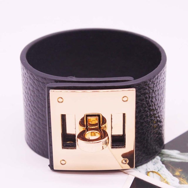 Punk Wide Leather Bracelets Bangles for Women Cuff Bracelet — view 8