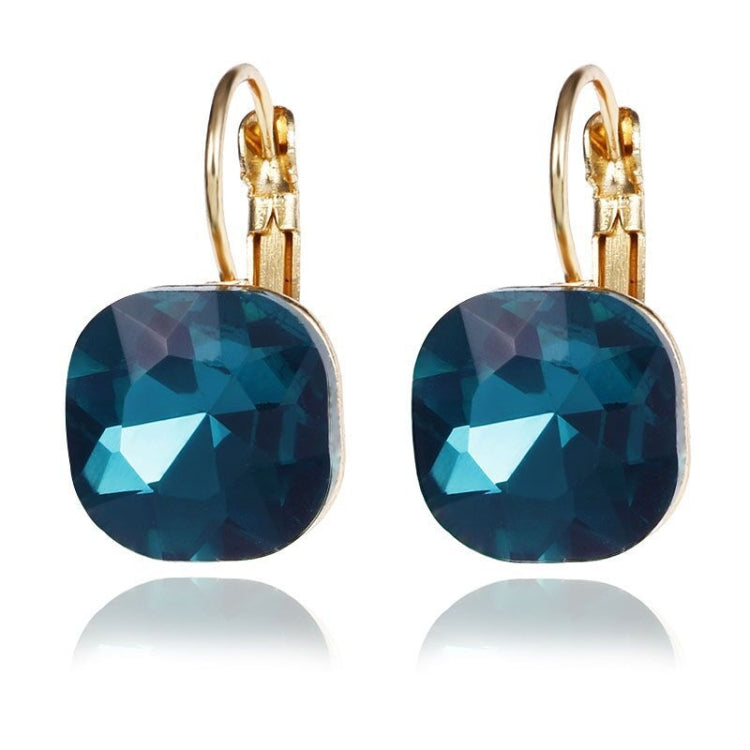 Women Fashion Color Square Stud Earrings Crystal Rhinestone Earring