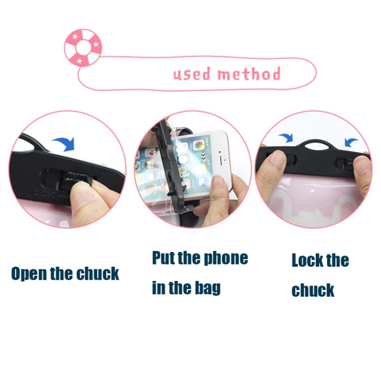 10 PCS Outdoor Diving Swimming Creative Cartoon Touch Screen Transparent PVC Mobile Phone Waterproof Bag Color Random Delivery