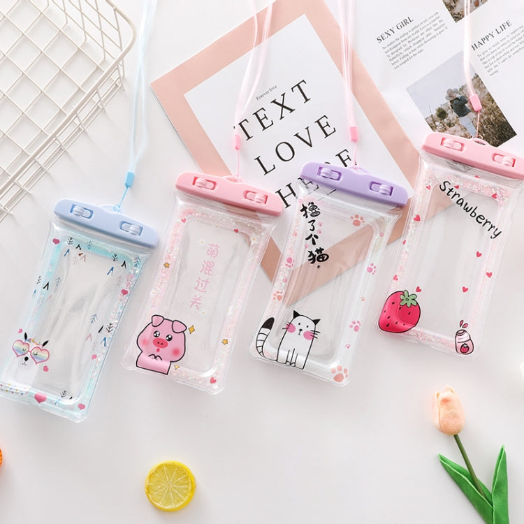 Cartoon Transparent Swimming Inflatable Air Bag Floating Mobile Phone Waterproof Bag, Random Color Delivery