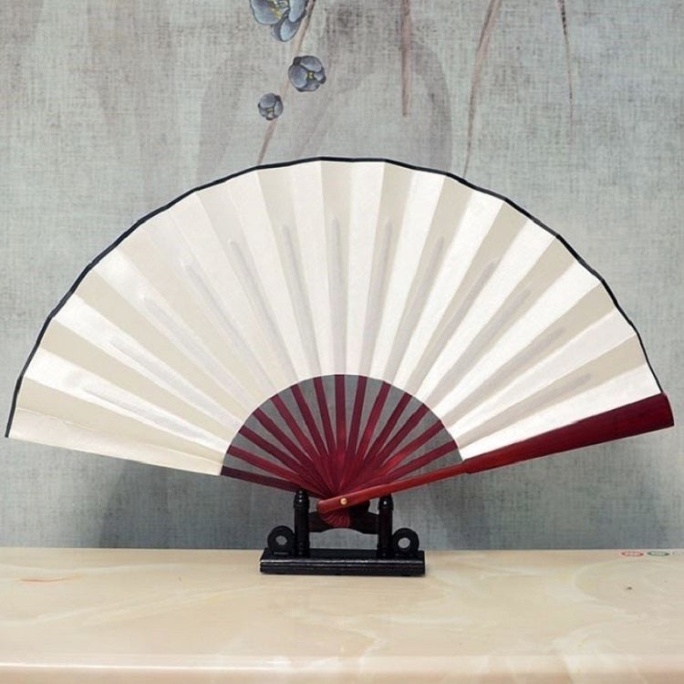 Pure Color Blank Silk Cloth Folding Fan Chinese Style Calligraphy Painting Fan — Red