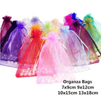 100 PCS Organza Gift Bags Jewelry Packaging Bag Wedding Party Decoration, Size: 7x9cm