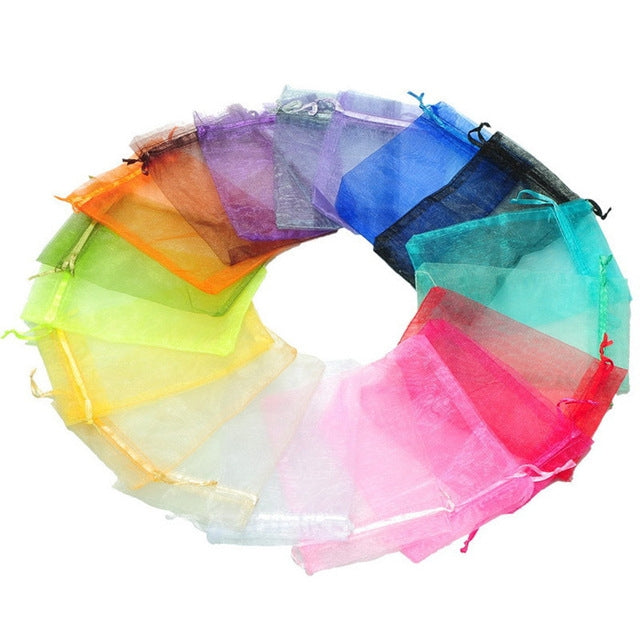 100 PCS Organza Gift Bags Jewelry Packaging Bag Wedding Party Decoration, Size: 7x9cm