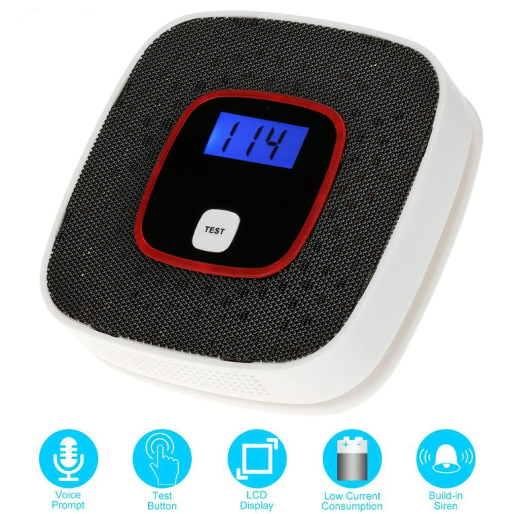 Carbon Monoxide Detector Gas Alarm Sensor Poisoning Gas Tester Human Voice Warning Detector with LCD Display — view 4