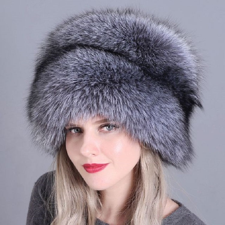 Ladies Winter Thick Warm Fur Bomber Hat with Tail