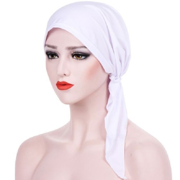 Curved Two Tail Wrap Cap Turban Hat — Khaki