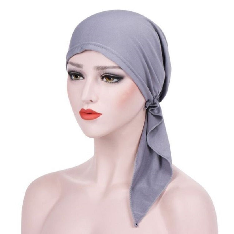 Curved Two Tail Wrap Cap Turban Hat — view 10
