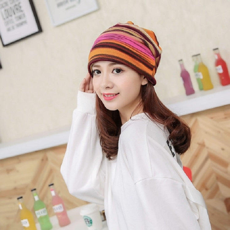 Striped Multifunctional Ear Protection Wrap Cap Stacking Cap — view 9