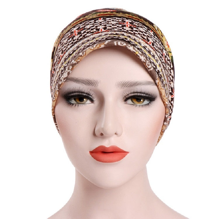 Women Summer Thin Cotton Printing Wild Sunproof Dual-purpose Hat Wrap Cap