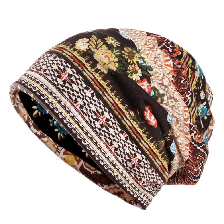 Women Summer Thin Cotton Printing Wild Sunproof Dual-purpose Hat Wrap Cap — view 5